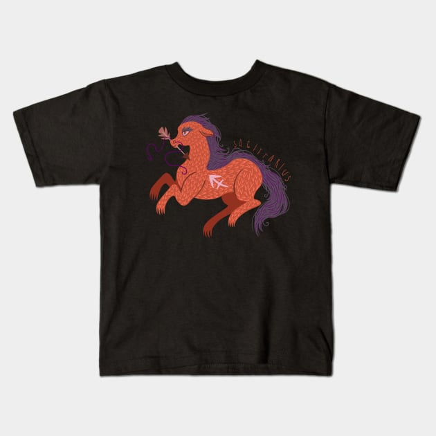 Sagittarius Dragon Kids T-Shirt by LexaStrong